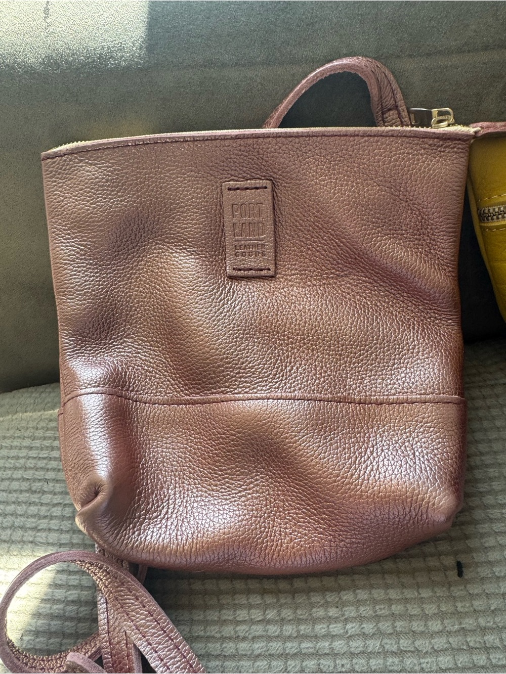 Pink Leather Crossbody Bag